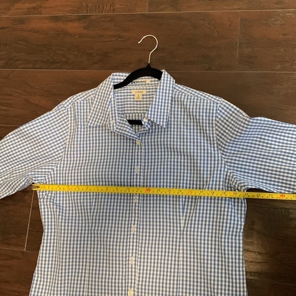 100% Cotton L.L. Bean Wrinkle -Resist Short Sleeve Button Down Blouse, sz Medium - Picture 10 of 11